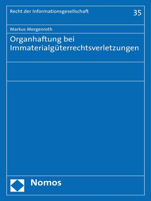 cover image of Organhaftung bei Immaterialgüterrechtsverletzungen